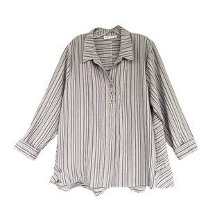 Habitat Button-Front Tunic Blouse